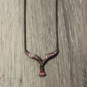 Y2k pink and silver necklace